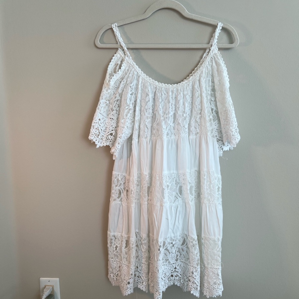 Elegant White Lace Off-Shoulder Dress